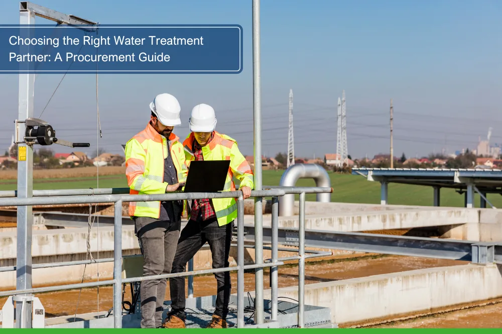 Two engineers reviewing water treatment data at an industrial facility – Rolfes Water